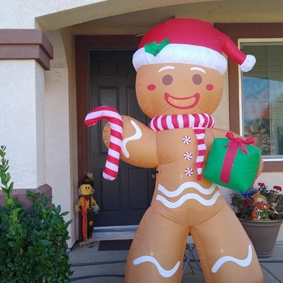 NEW 8ft Christmas Inflatable Gingerbread Man, Christmas Blow Up Yard Decoration - Picture 8 of 8